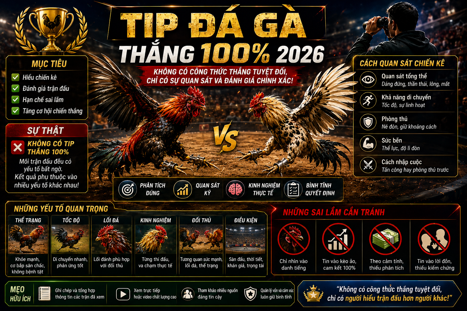 Tip đá gà thắng 100% 2026