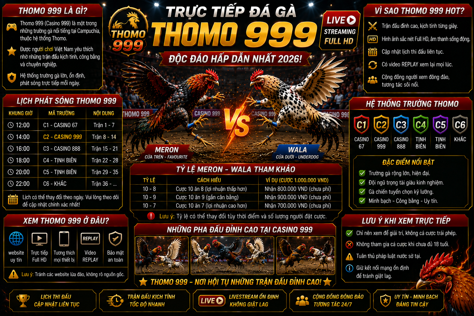 Trực tiếp đá gà Thomo 999