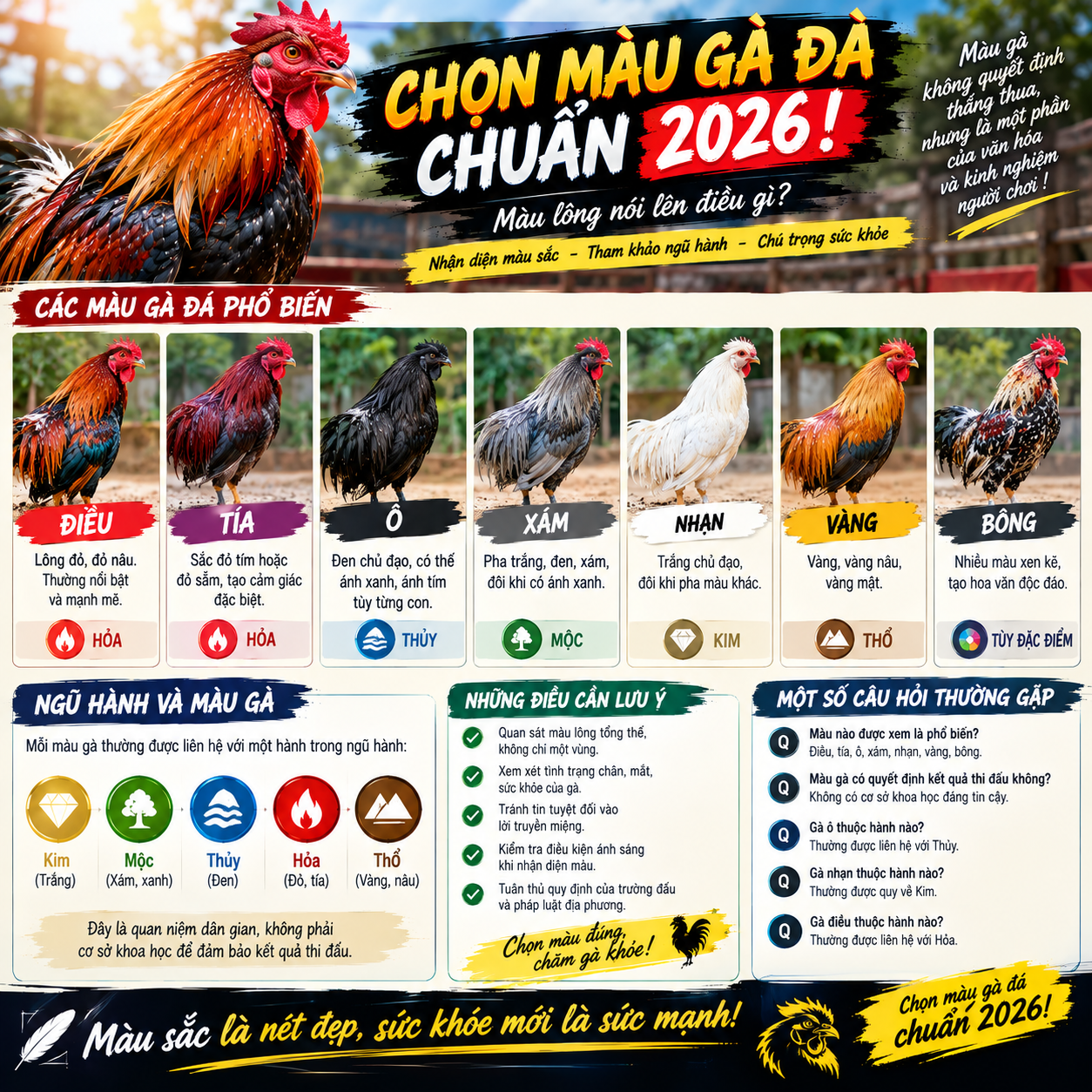 Chọn màu gà đá